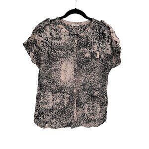 Pleione Top Blouse Shirt Womens Medium Business‎ Career Work Abstract